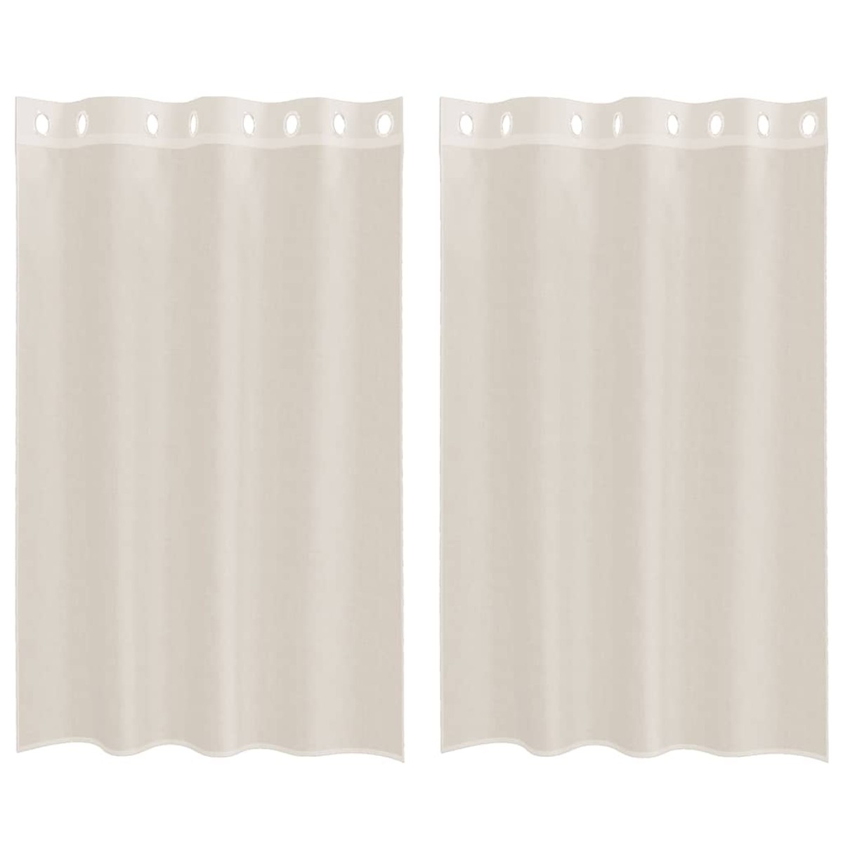 vidaXL Κουρτίνες Voile με ροδέλες 2 τεμάχια Κρεμ 140x175 εκ.