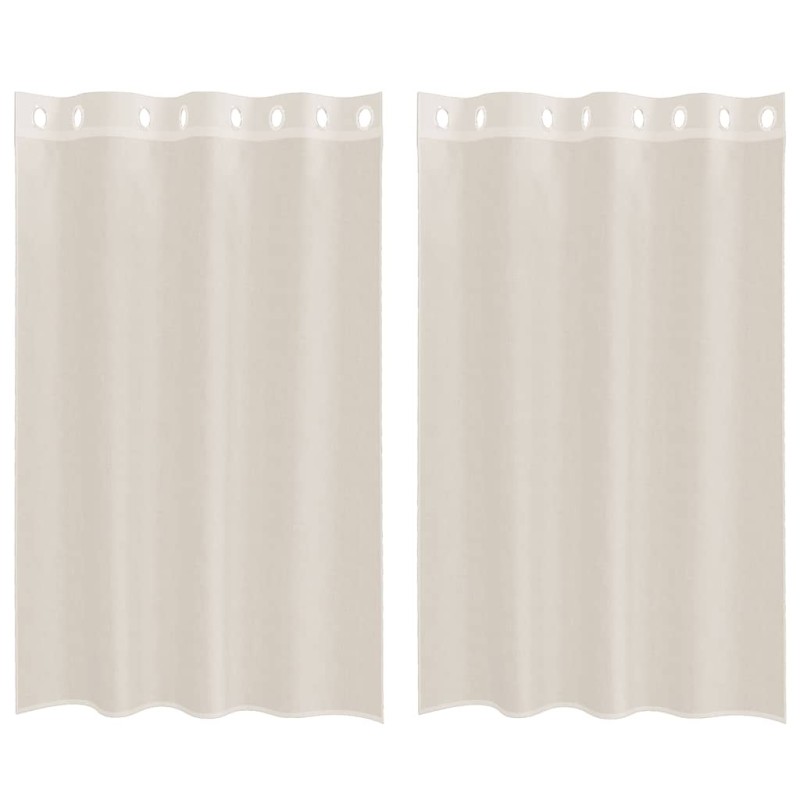 vidaXL Κουρτίνες Voile με ροδέλες 2 τεμάχια Κρεμ 140x175 εκ.