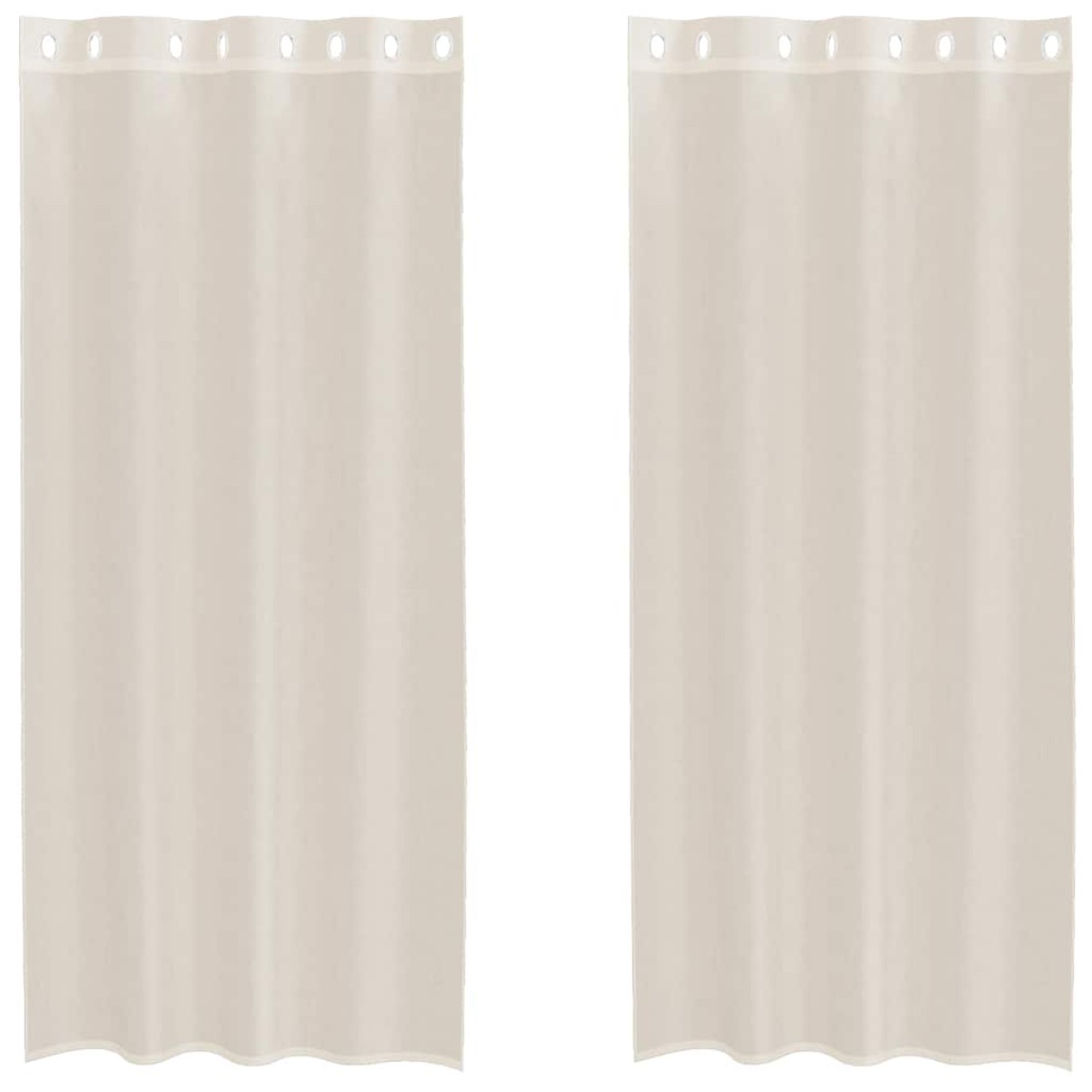 vidaXL Κουρτίνες Voile με ροδέλες 2 τεμάχια Κρεμ 140x225 εκ.