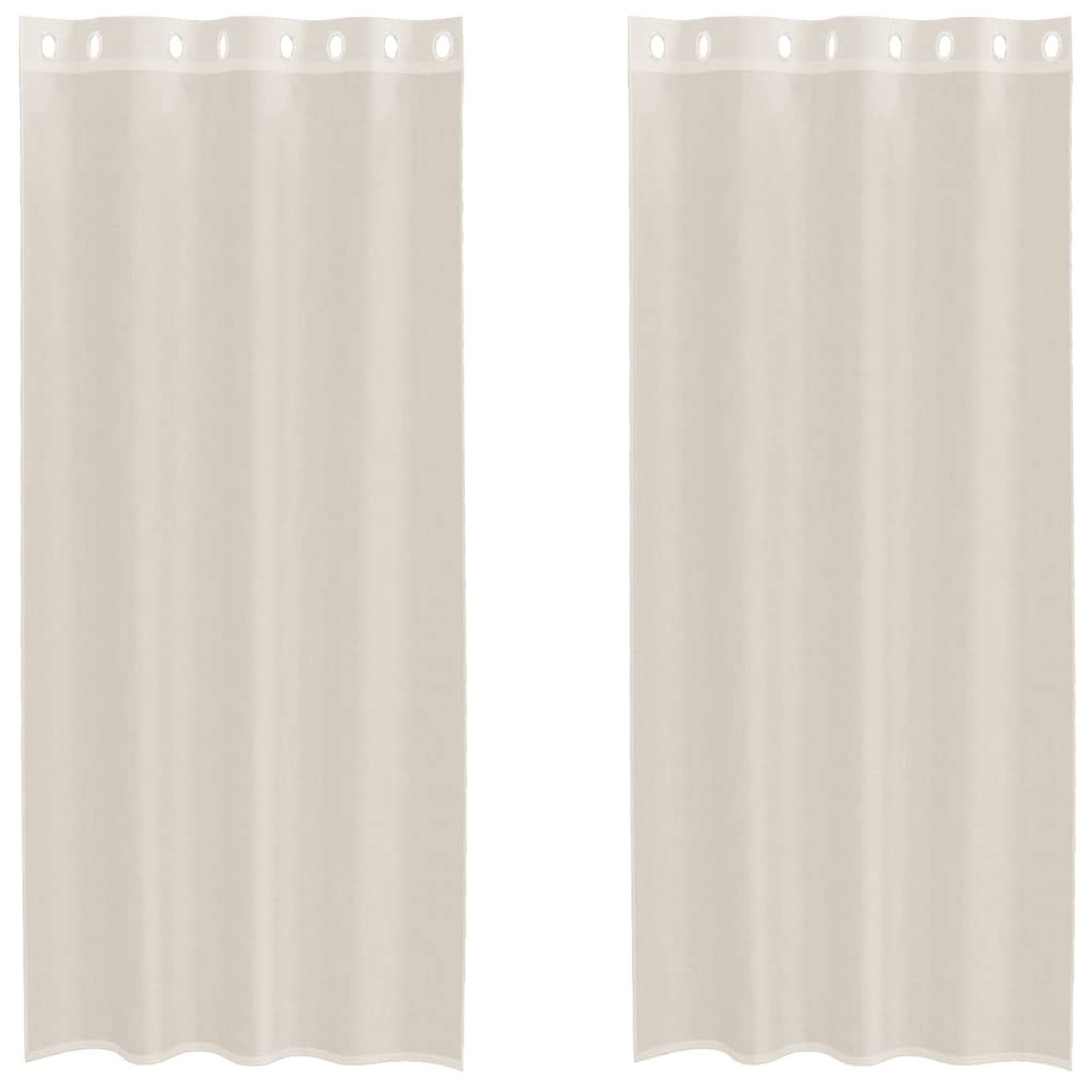 vidaXL Κουρτίνες Voile με ροδέλες 2 τεμάχια Κρεμ 140x245 εκ.