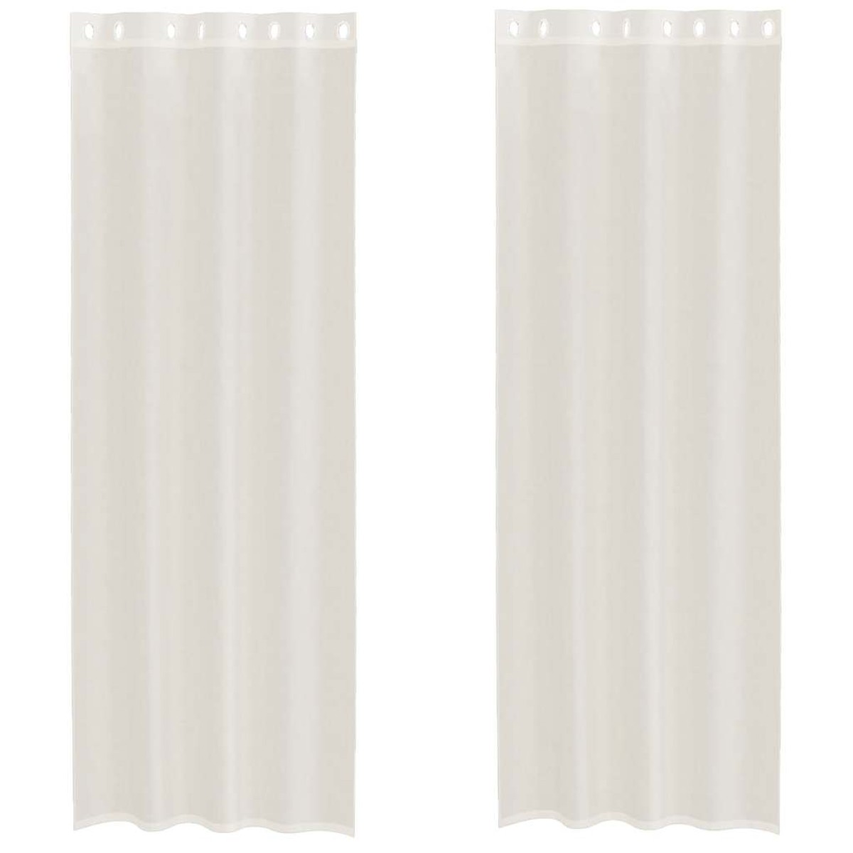 vidaXL Κουρτίνες Voile με ροδέλες 2 τεμάχια Κρεμ 140x260 εκ.