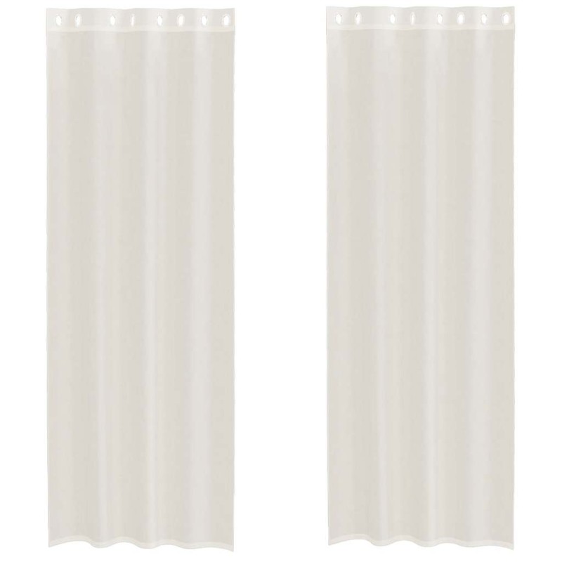 vidaXL Κουρτίνες Voile με ροδέλες 2 τεμάχια Κρεμ 140x260 εκ.