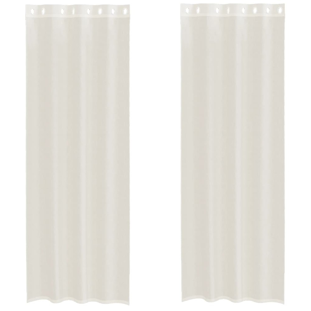 vidaXL Κουρτίνες Voile με ροδέλες 2 τεμάχια Κρεμ 140x300 εκ.