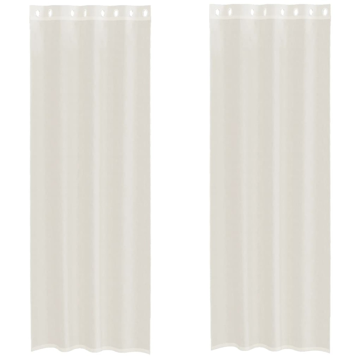 vidaXL Κουρτίνες Voile με ροδέλες 2 τεμάχια Κρεμ 140x300 εκ.