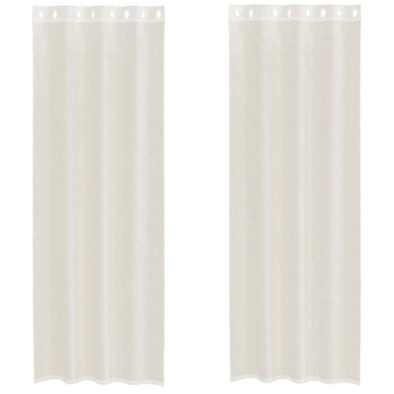 vidaXL Κουρτίνες Voile με ροδέλες 2 τεμάχια Κρεμ 140x300 εκ.