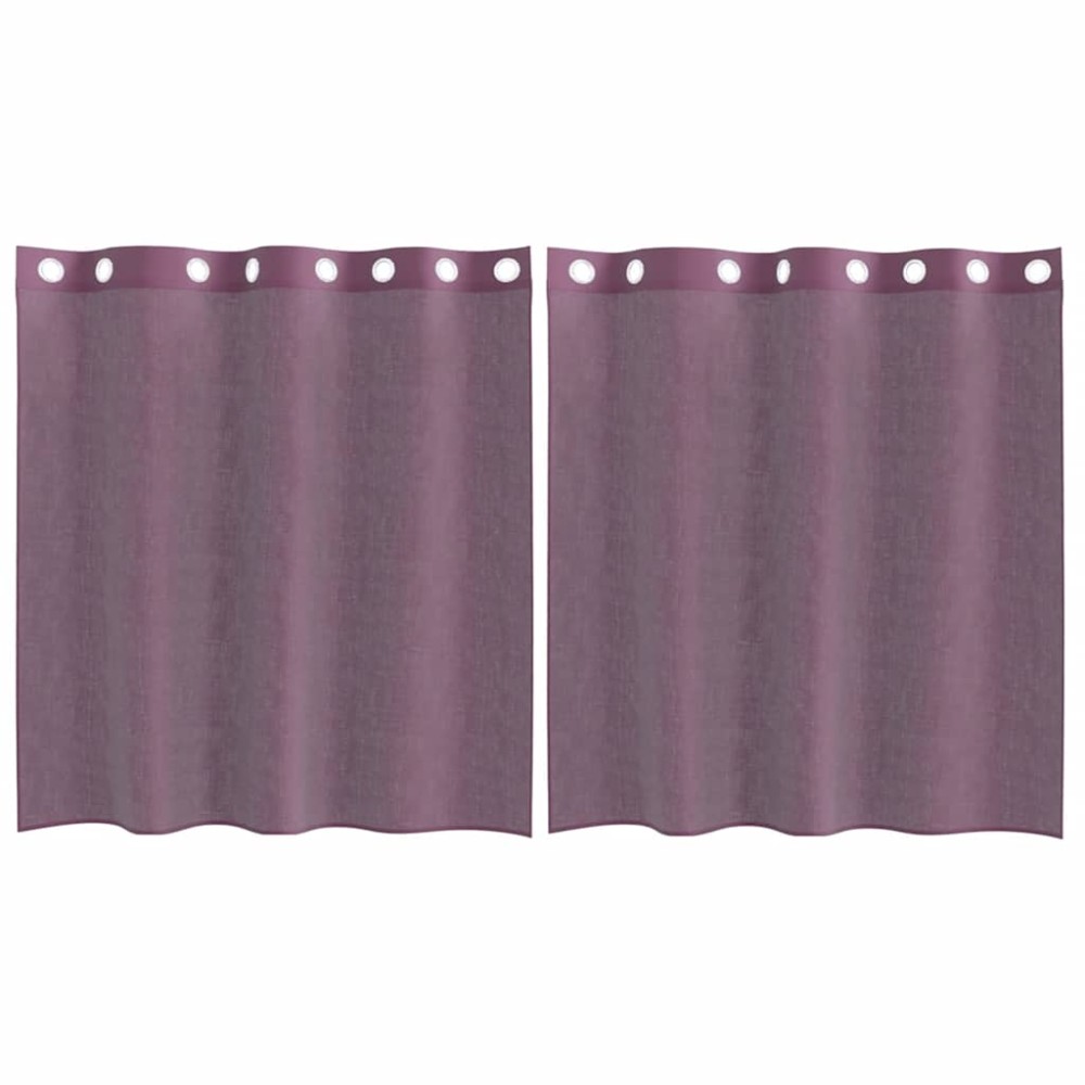 vidaXL Κουρτίνες Voile με ροδέλες 2 τεμάχια Μοβ 140x140 εκ.