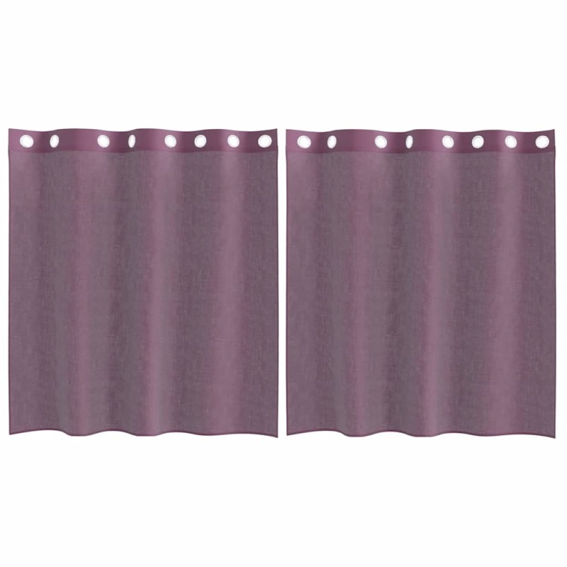vidaXL Κουρτίνες Voile με ροδέλες 2 τεμάχια Μοβ 140x140 εκ.