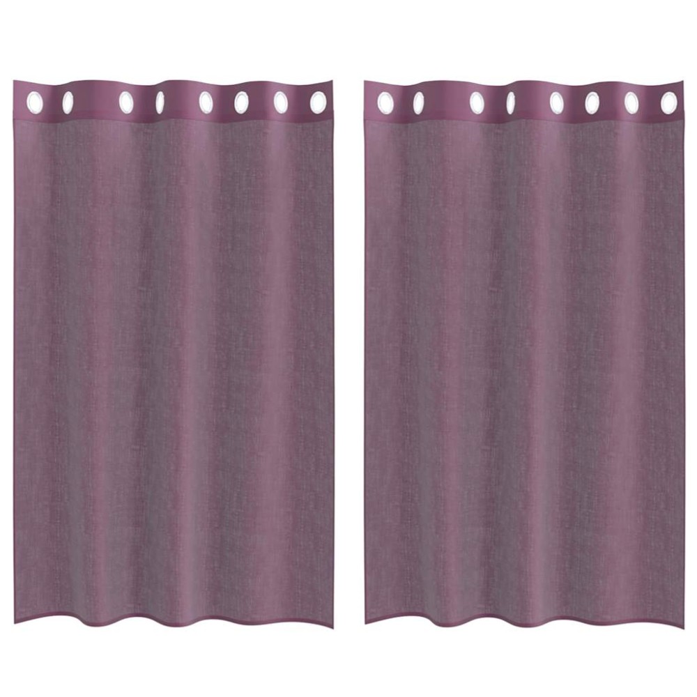 vidaXL Κουρτίνες Voile με ροδέλες 2 τεμάχια Μοβ 140x175 εκ.