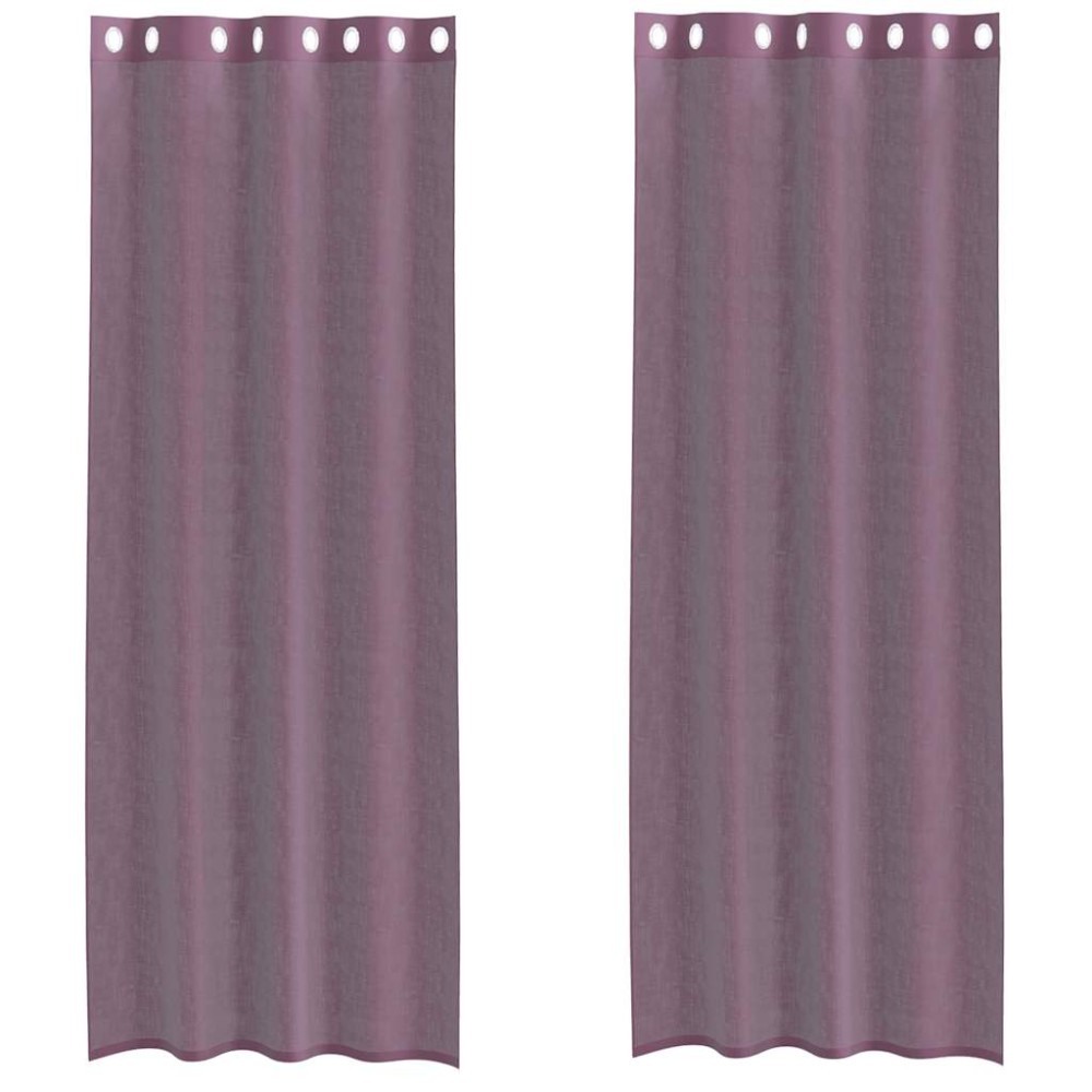 vidaXL Κουρτίνες Voile με ροδέλες 2 τεμάχια Μοβ 140x260 εκ.
