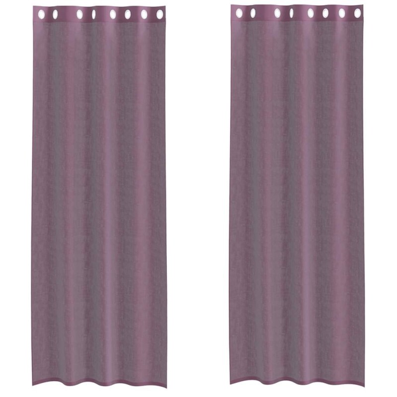 vidaXL Κουρτίνες Voile με ροδέλες 2 τεμάχια Μοβ 140x260 εκ.