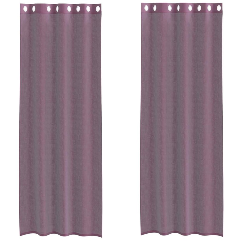 vidaXL Κουρτίνες Voile με ροδέλες 2 τεμάχια Μοβ 140x300 εκ.