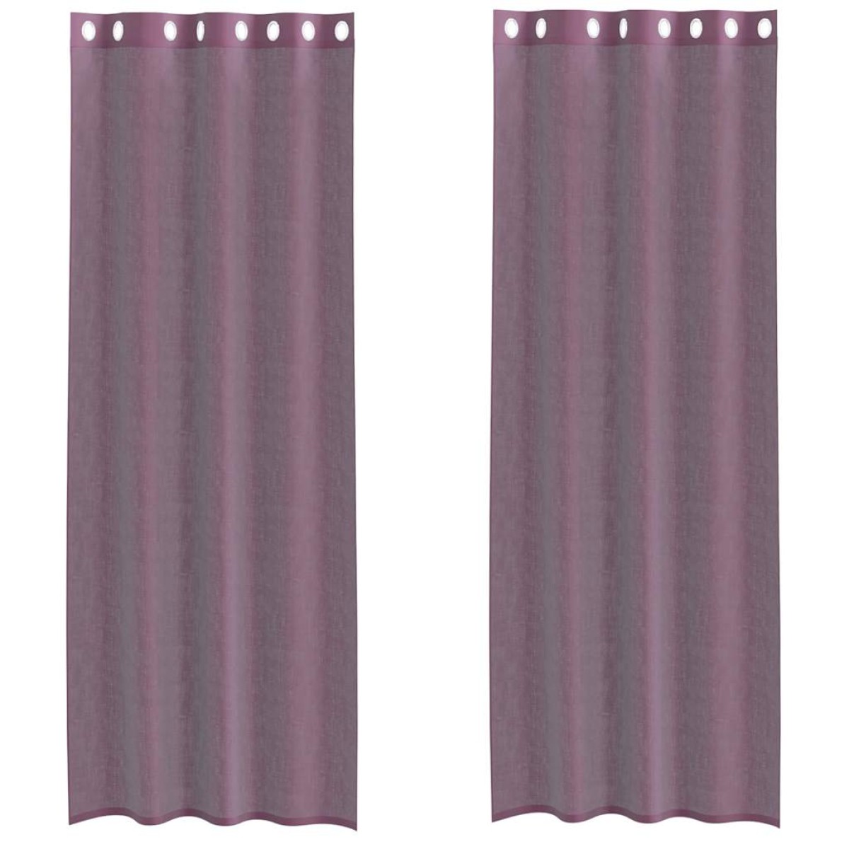 vidaXL Κουρτίνες Voile με ροδέλες 2 τεμάχια Μοβ 140x300 εκ.