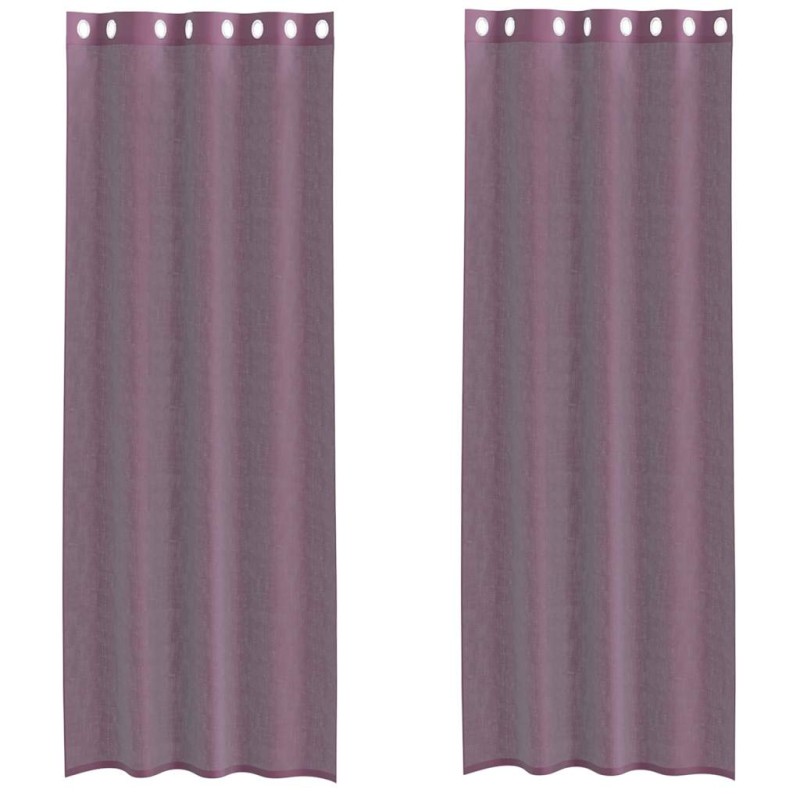 vidaXL Κουρτίνες Voile με ροδέλες 2 τεμάχια Μοβ 140x300 εκ.