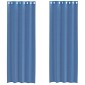 vidaXL Voile κουρτίνες με ροδέλες 2 τεμάχια Μπλε Ρουά