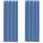 vidaXL Voile κουρτίνες με ροδέλες 2 τεμάχια Μπλε Ρουά