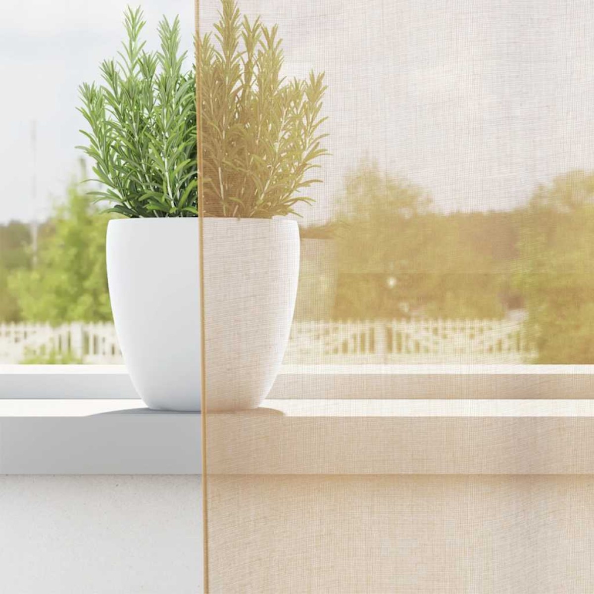 vidaXL Voile κουρτίνες με ροδέλες 2 τεμάχια Χρώμα Άμμου
