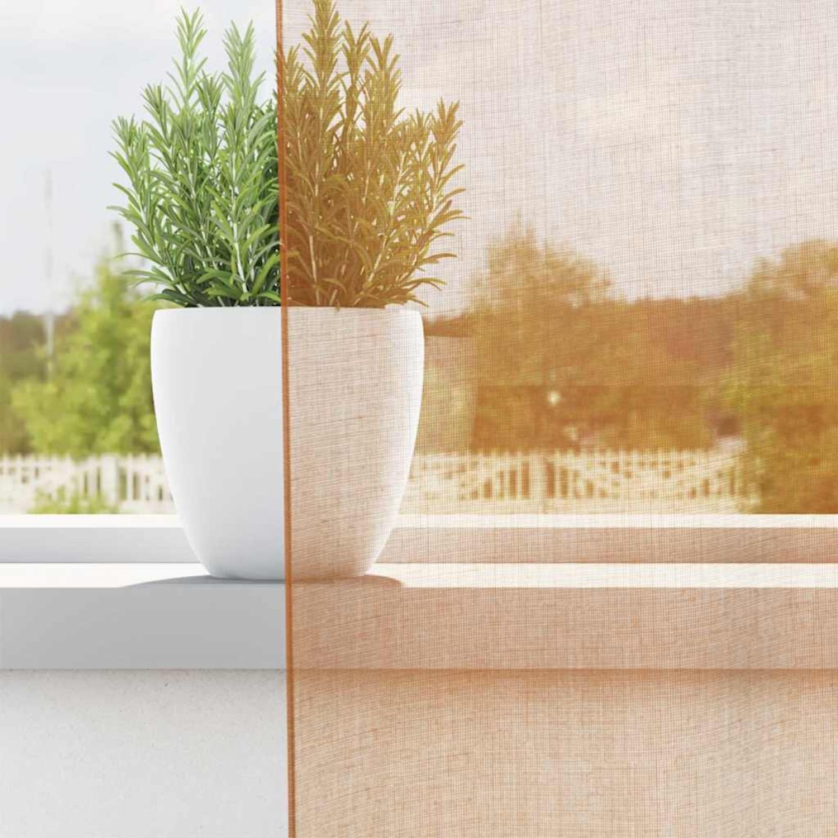 vidaXL Voile κουρτίνες με ροδέλες 2 τεμάχια Τερακότα