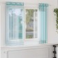 vidaXL Voile κουρτίνες με ροδέλες 2 τεμάχια Τιρκουάζ