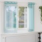 vidaXL Voile κουρτίνες με ροδέλες 2 τεμάχια Τιρκουάζ