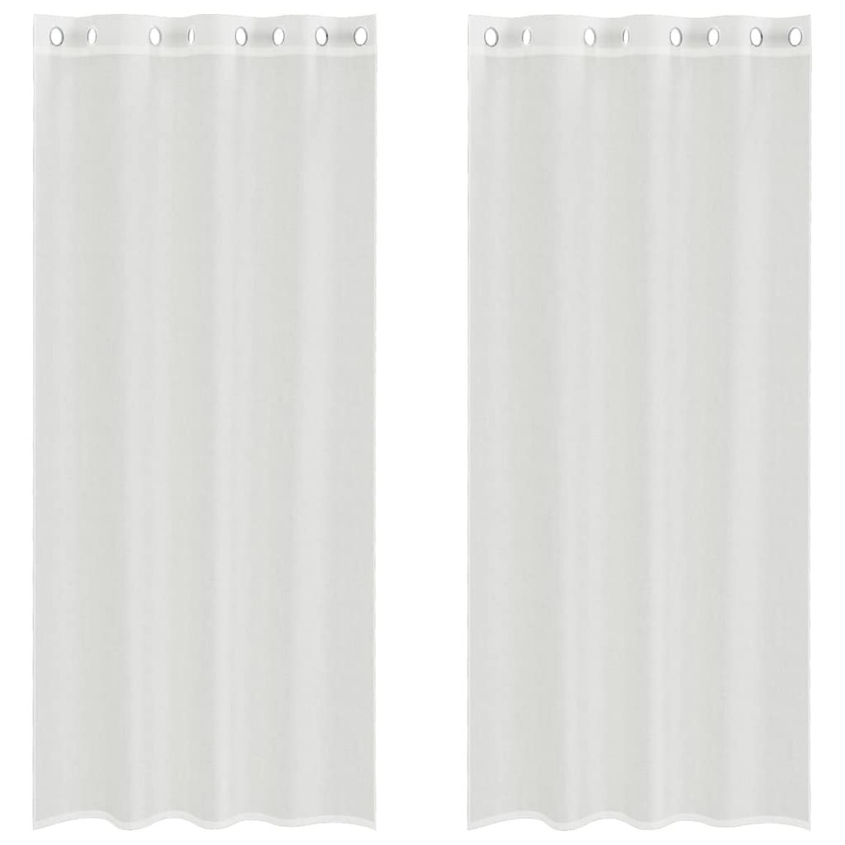 vidaXL Voile κουρτίνες με ροδέλες 2 τεμάχια Λευκό