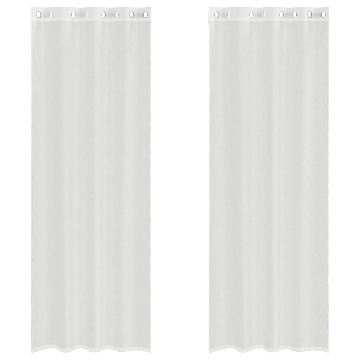vidaXL Voile κουρτίνες με ροδέλες 2 τεμάχια Λευκό