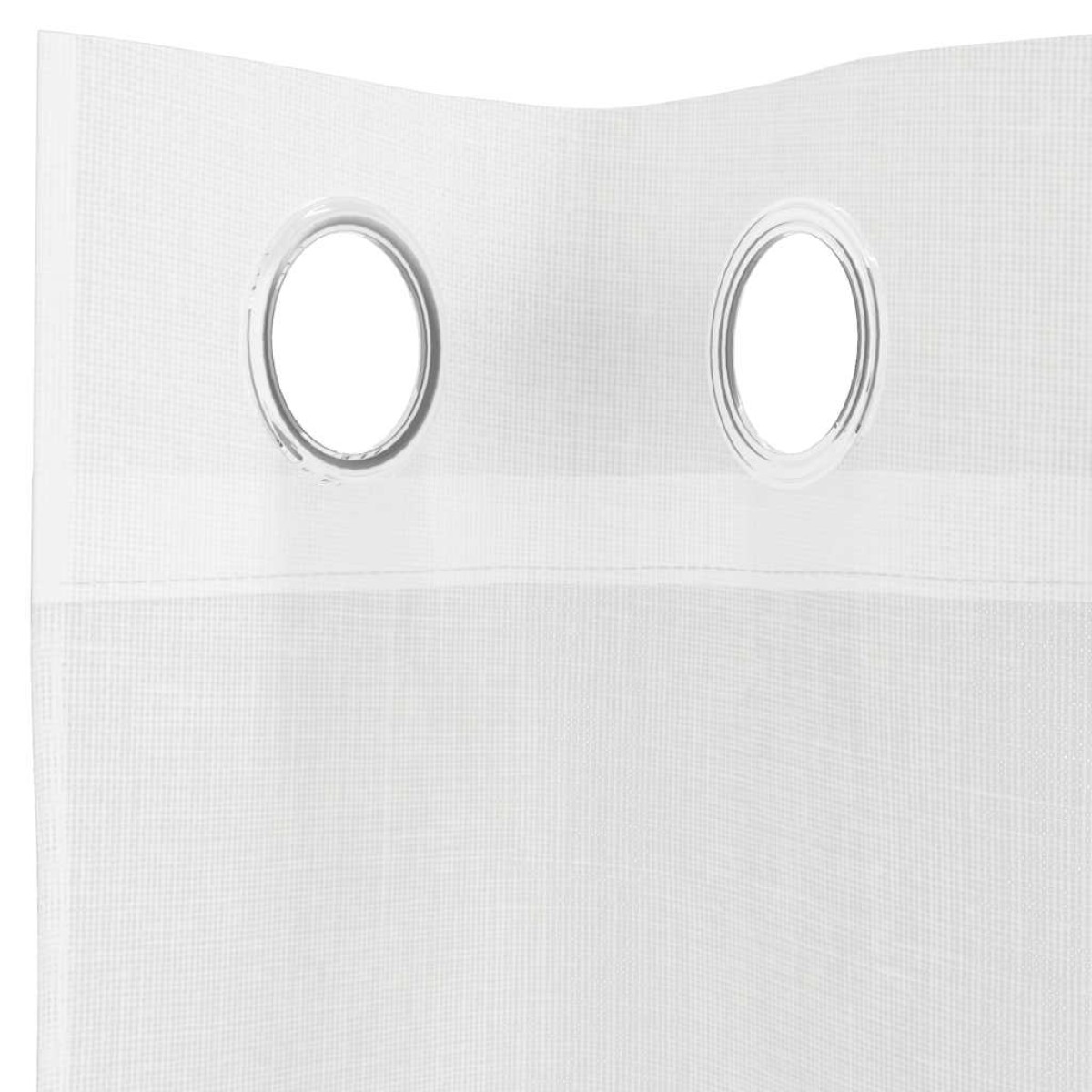 vidaXL Voile κουρτίνες με ροδέλες 2 τεμάχια Λευκό