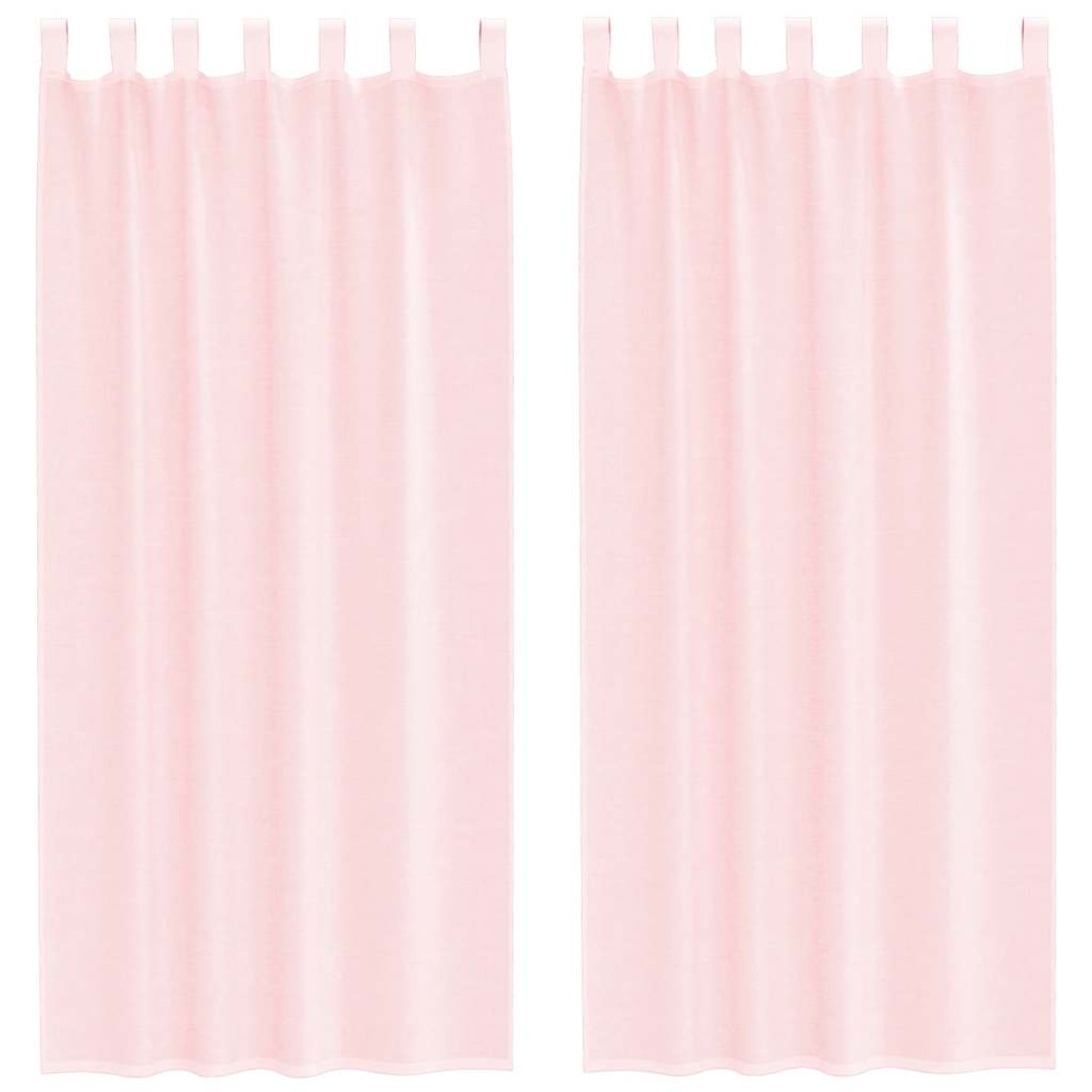 vidaXL Κουρτίνες Voile με Θηλιές 2 τεμ. Ανοιχτό Ροζ 140x225 εκ.