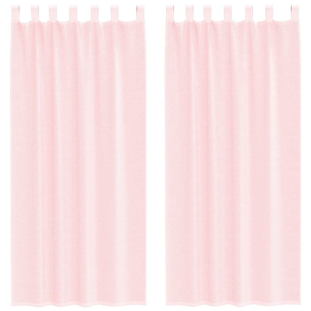 vidaXL Κουρτίνες Voile με Θηλιές 2 τεμ. Ανοιχτό Ροζ 140x245 εκ.