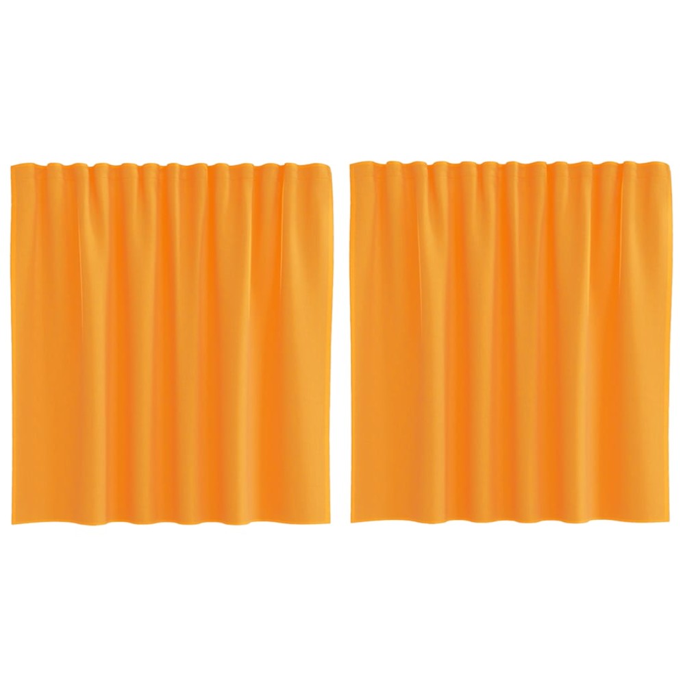 vidaXL Κουρτίνες Voile με Θηλιές 2 τεμ. Πορτοκαλί 140x140 εκ.