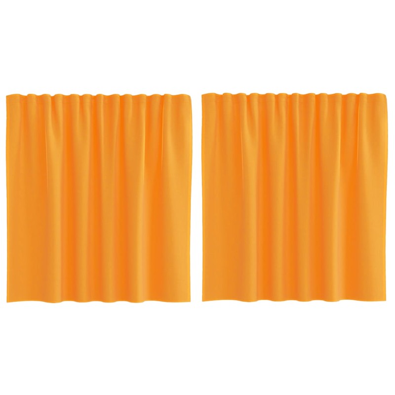 vidaXL Κουρτίνες Voile με Θηλιές 2 τεμ. Πορτοκαλί 140x140 εκ.