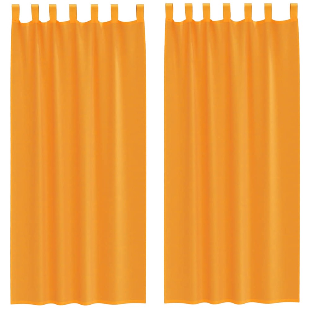 vidaXL Κουρτίνες Voile με Θηλιές 2 τεμ. Πορτοκαλί 140x225 εκ.