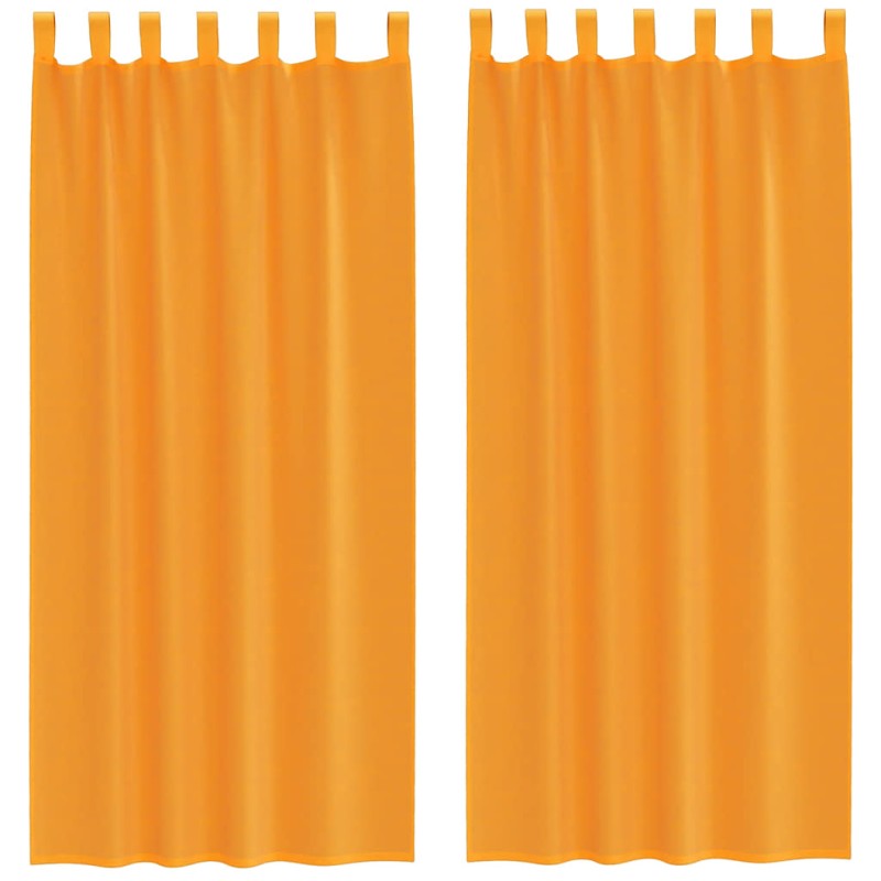 vidaXL Κουρτίνες Voile με Θηλιές 2 τεμ. Πορτοκαλί 140x225 εκ.