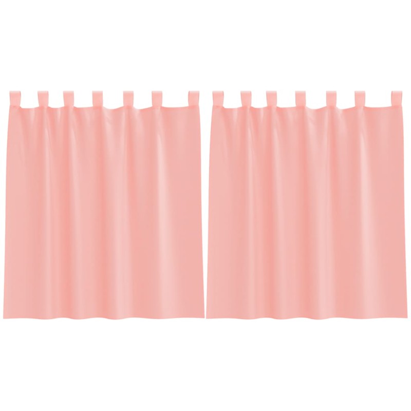 vidaXL Κουρτίνες Voile με Θηλιές 2 τεμ. Ροζ 140x140 εκ.