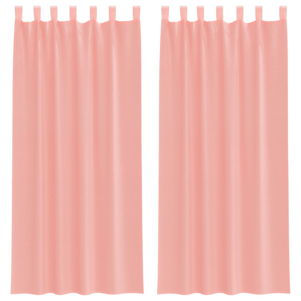 vidaXL Κουρτίνες Voile με Θηλιές 2 τεμ. Ροζ 140x225 εκ.