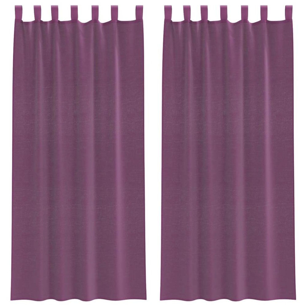 vidaXL Κουρτίνες Voile με Θηλιές 2 τεμ. Μωβ 140x225 εκ.