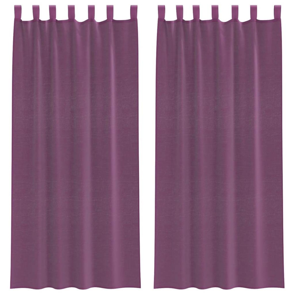 vidaXL Κουρτίνες Voile με Θηλιές 2 τεμ. Μωβ 140x225 εκ.