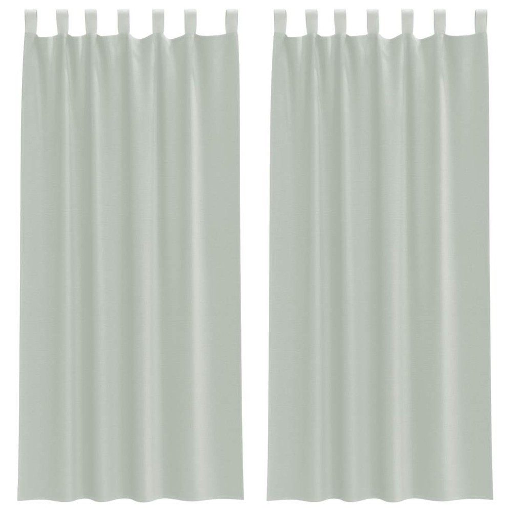 vidaXL Κουρτίνες Voile με Θηλιές 2 τεμ. Ανοιχτό Γκρι 140x225 εκ.