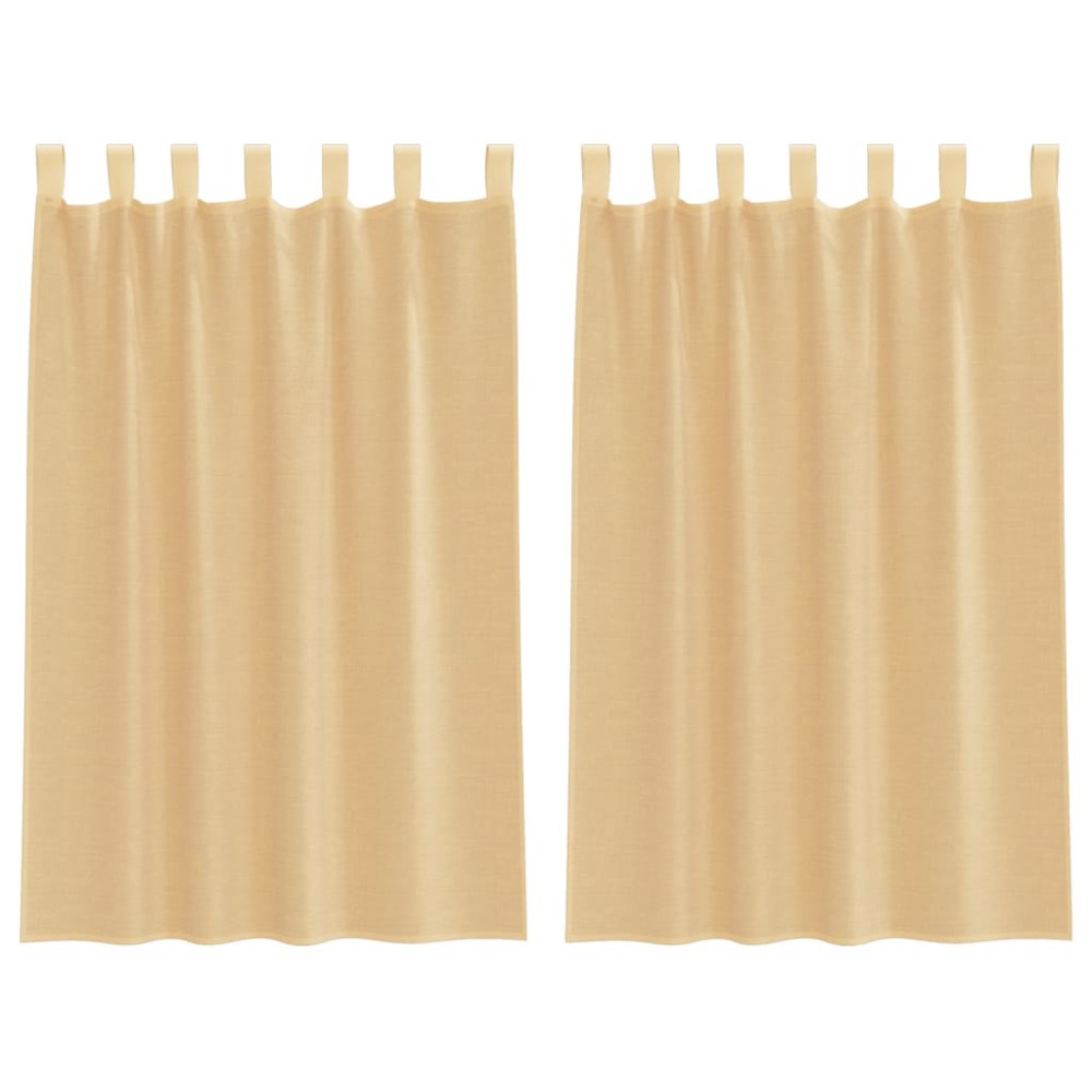 vidaXL Κουρτίνες Voile με βρόχους 2 τεμάχια Άμμος 140x175 cm