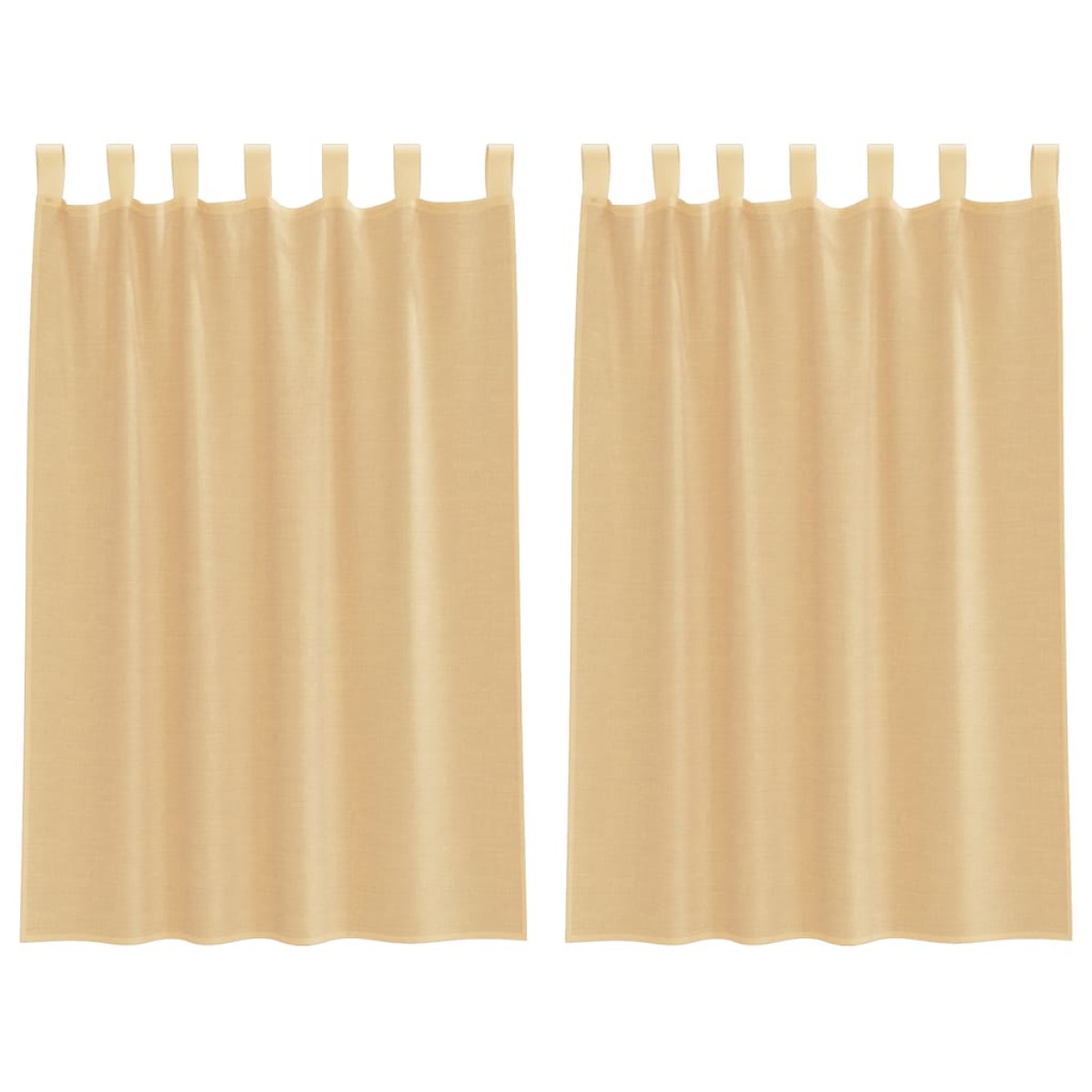 vidaXL Κουρτίνες Voile με βρόχους 2 τεμάχια Άμμος 140x175 cm