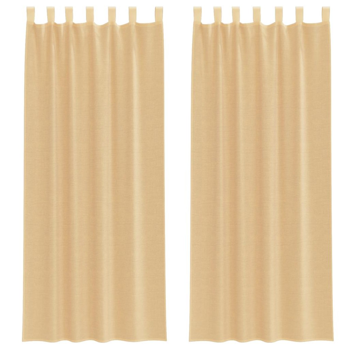 vidaXL Κουρτίνες Voile με βρόχους 2 τεμάχια Άμμος 140x260 cm