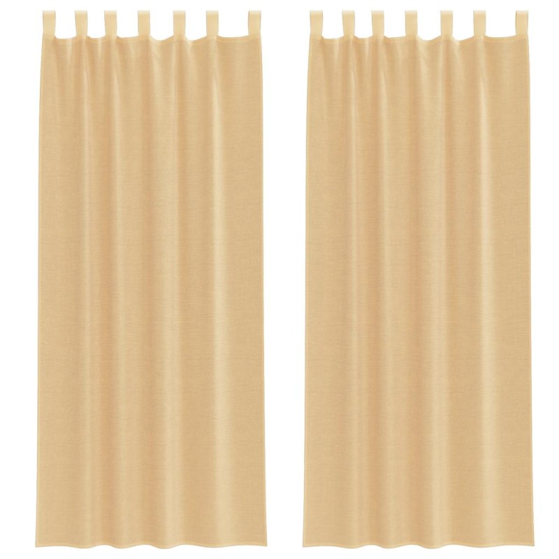 vidaXL Κουρτίνες Voile με βρόχους 2 τεμάχια Άμμος 140x260 cm
