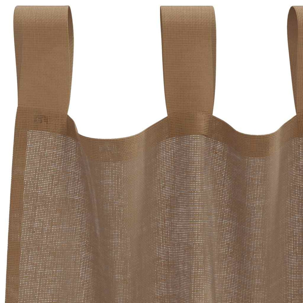 vidaXL Κουρτίνες Voile με Θηλιές 2 τεμ. Ανοιχτό Καφέ 140x140 εκ.