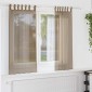vidaXL Κουρτίνες Voile με Θηλιές 2 τεμ. Ανοιχτό Καφέ 140x175 εκ.