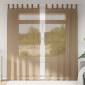 vidaXL Κουρτίνες Voile με Θηλιές 2 τεμ. Ανοιχτό Καφέ 140x225 εκ.
