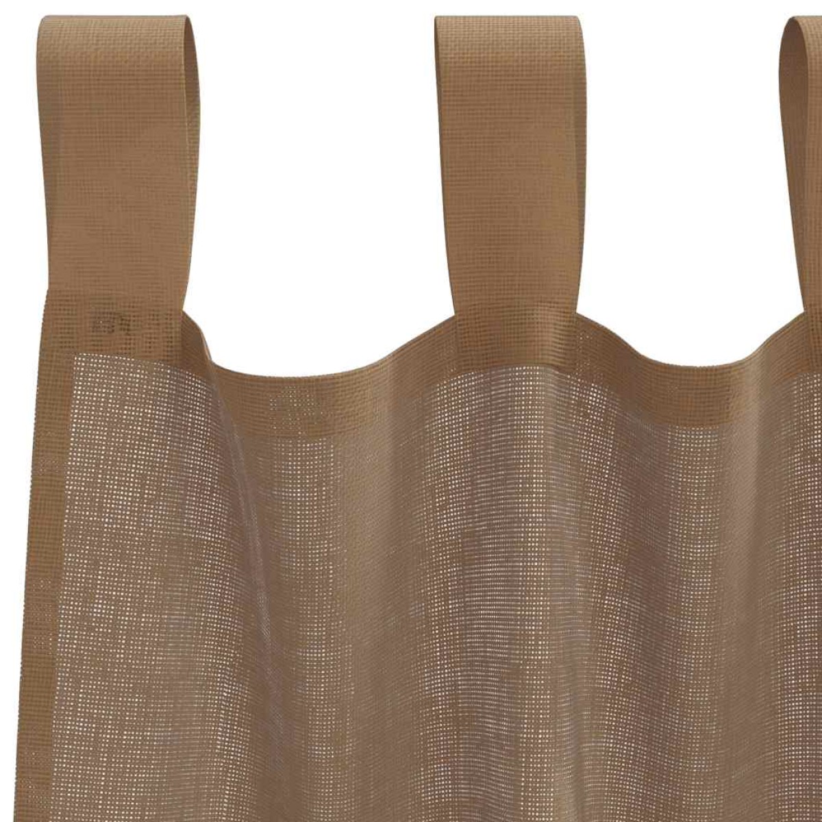 vidaXL Κουρτίνες Voile με Θηλιές 2 τεμ. Ανοιχτό Καφέ 140x245 εκ.