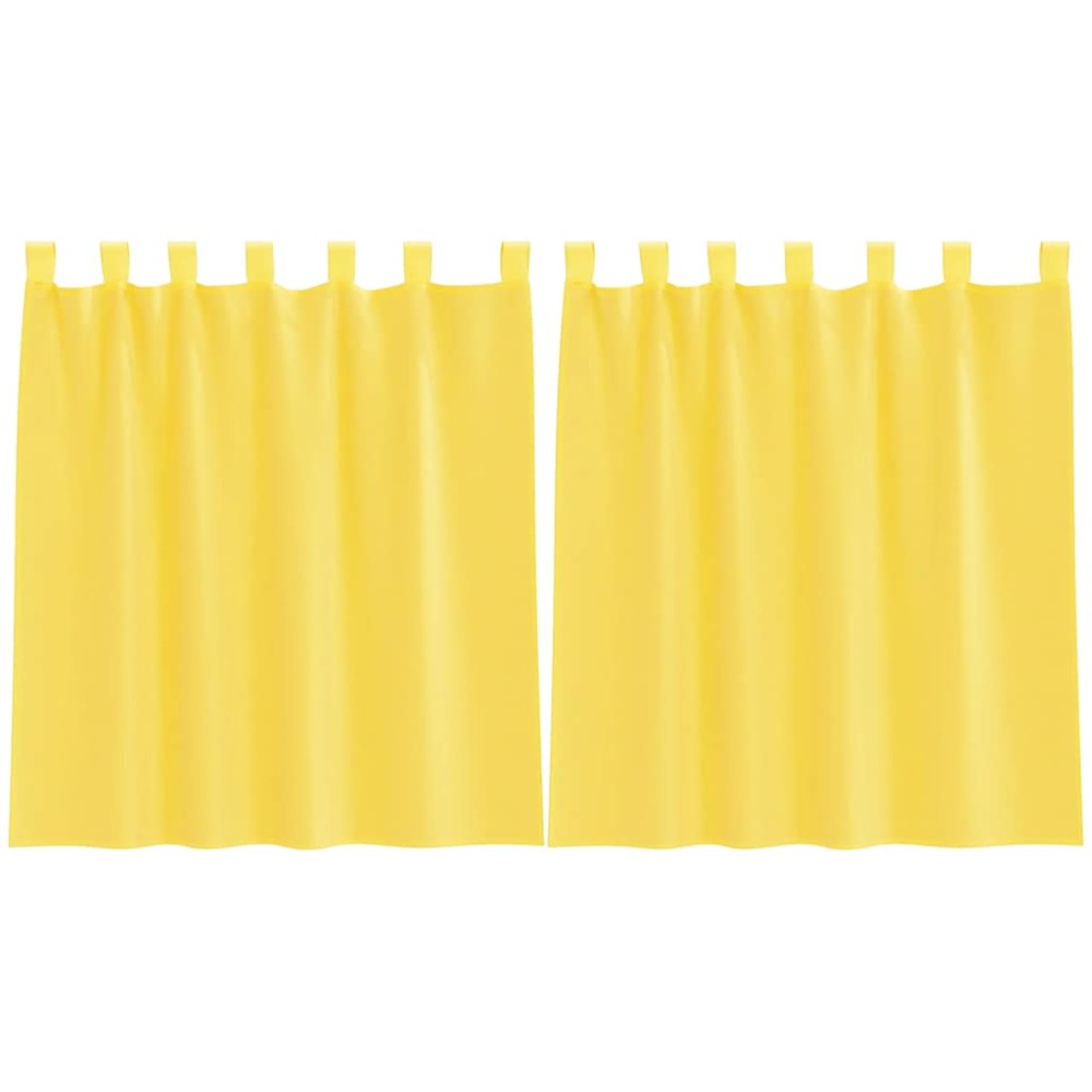 vidaXL Κουρτίνες Voile με Θηλιές 2 τεμ. Κίτρινες 140x140 εκ.