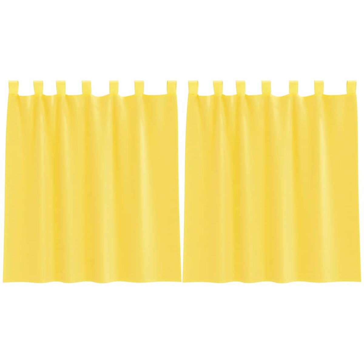 vidaXL Κουρτίνες Voile με Θηλιές 2 τεμ. Κίτρινες 140x140 εκ.