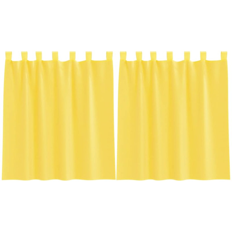 vidaXL Κουρτίνες Voile με Θηλιές 2 τεμ. Κίτρινες 140x140 εκ.