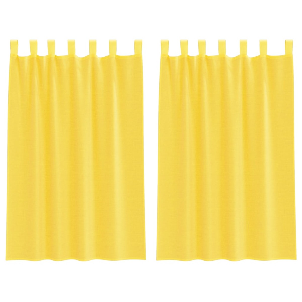 vidaXL Κουρτίνες Voile με Θηλιές 2 τεμ. Κίτρινες 140x175 εκ.