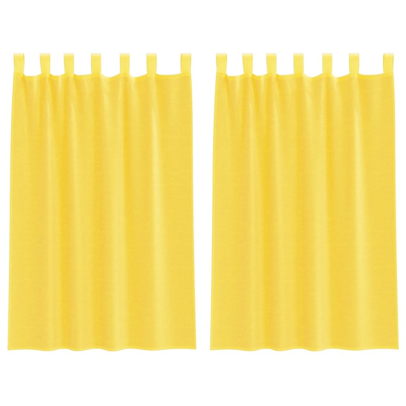 vidaXL Κουρτίνες Voile με Θηλιές 2 τεμ. Κίτρινες 140x175 εκ.